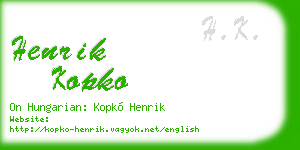 henrik kopko business card